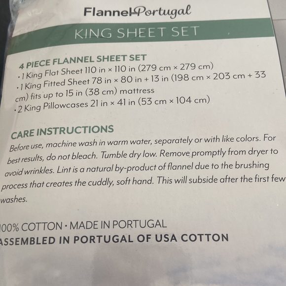 New King flannel sheet set, 4 pcs - Picture 7 of 7